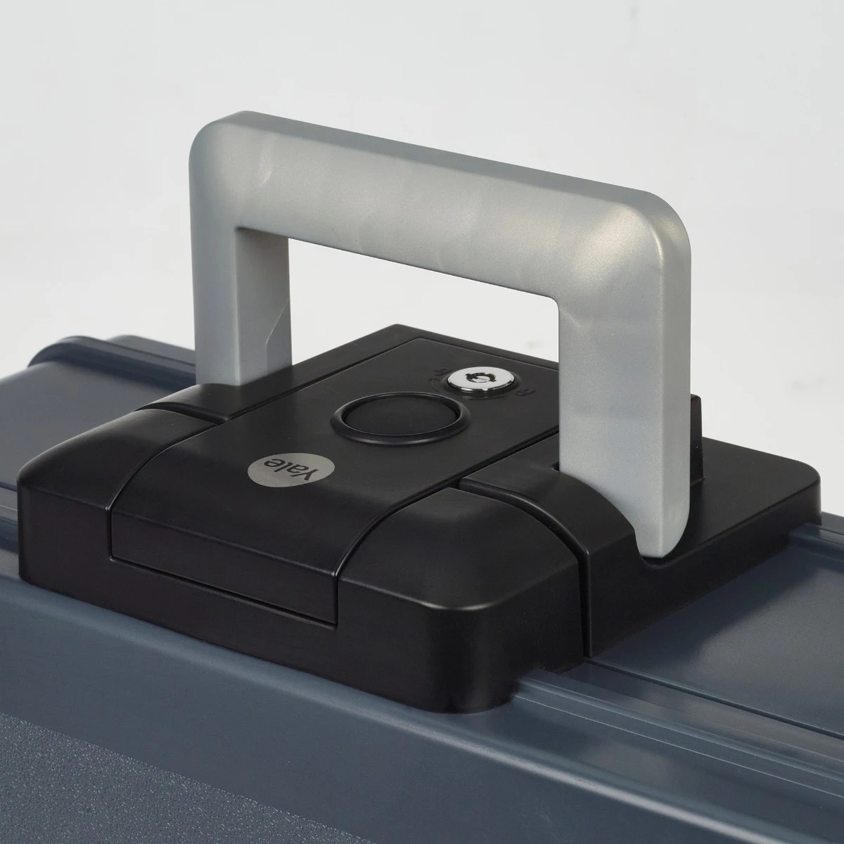 Close-up of the Yale Small Fire Chest built-in carry handle